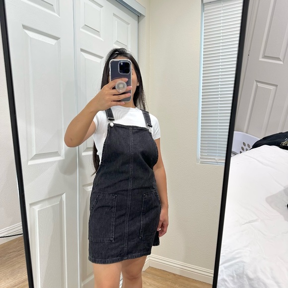 TOPSHOP MOTO OVERALL MINI DRESS - Picture 1 of 9